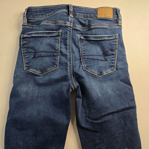 American Eagle Jegging Women's 0 Short Blue Next Level Stretch Distressed - Picture 13 of 16